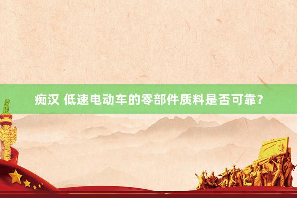 痴汉 低速电动车的零部件质料是否可靠?