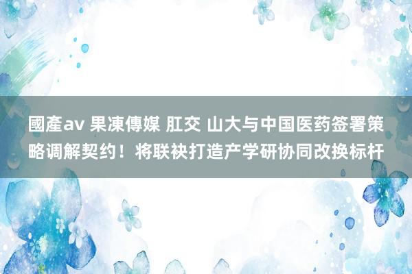 國產av 果凍傳媒 肛交 山大与中国医药签署策略调解契约！将联袂打造产学研协同改换标杆