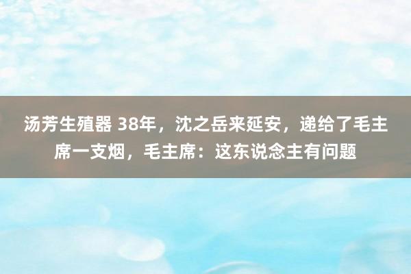 汤芳生殖器 38年，沈之岳来延安，递给了毛主席一支烟，毛主席：这东说念主有问题