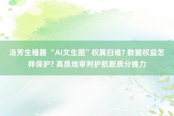 汤芳生殖器 “AI文生图”权属归谁? 数据权益怎样保护? 高质地审判护航新质分娩力