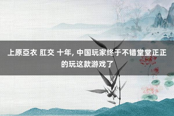 上原亞衣 肛交 十年, 中国玩家终于不错堂堂正正的玩这款游戏了