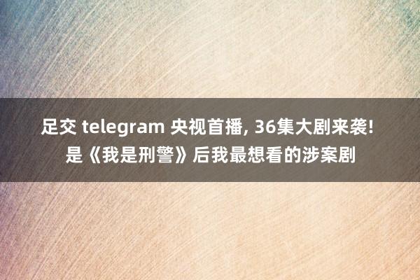 足交 telegram 央视首播, 36集大剧来袭! 是《我是刑警》后我最想看的涉案剧